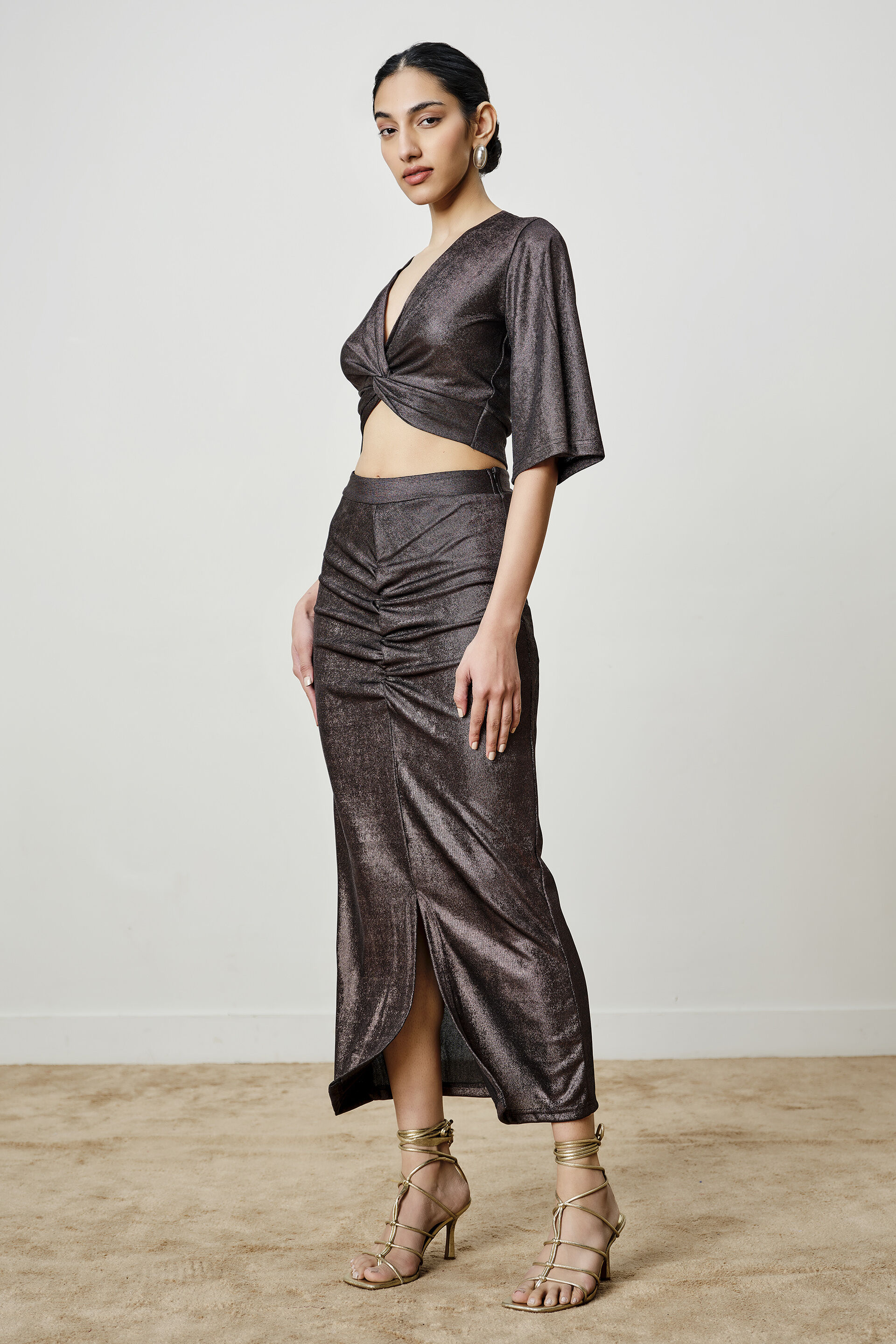 Panther Black Knitted Skirt Set, Black, image 5